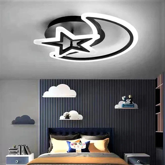 Lustra LED cu telecomanda, neagra, asimetrica, 80W, trei tipuri de lumina calda/naturala/rece, dimabila, 50x50x15cm, aplicata, moderna 2697