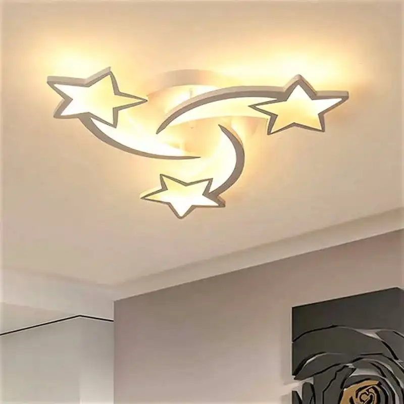 Lustra LED cu telecomanda, alba, asimetrica, 72W, trei tipuri de lumina calda/naturala/rece, dimabila, 55x55x15cm, aplicata, moderna 2855