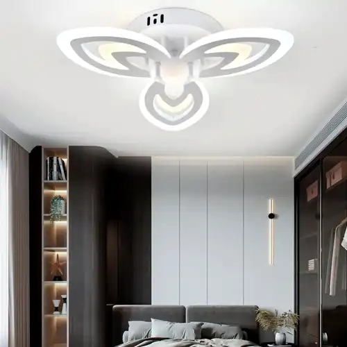 Lustra LED cu telecomanda, alba, rotunda, 60W, trei tipuri de lumina calda/naturala/rece, dimabila, 55x55x10cm, aplicata, moderna 3205