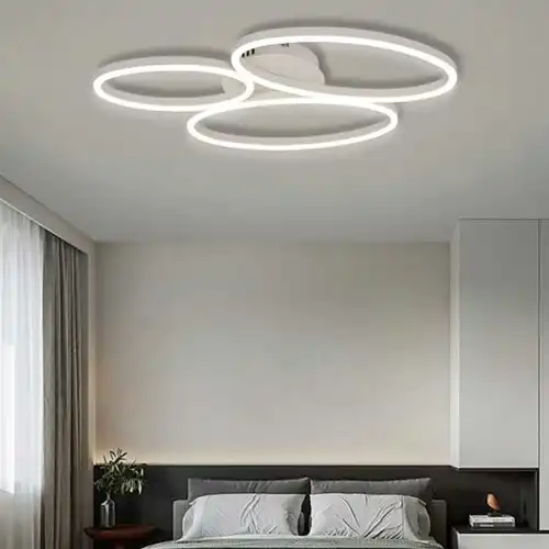 Lustra LED cu telecomanda, alba, ovala, 43W, trei tipuri de lumina calda/naturala/rece, dimabila, 63x46x5cm, aplicata, moderna 3788