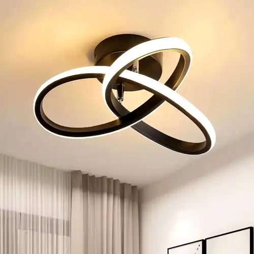 Lustra LED neagra, asimetrica, 33W, trei tipuri de lumina calda/naturala/rece, 32x32x20cm, aplicata, moderna LC3209