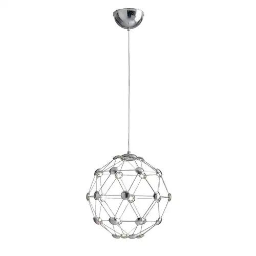 Lustra LED argintie, asimetrica, 32W, lumina naturala, 38x38x120cm, suspendata, moderna LC3020