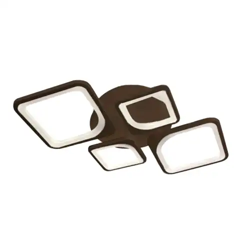 Lustra LED cu telecomanda, maro, patrata, 120W, trei tipuri de lumina calda/naturala/rece, dimabila, 74x49x9cm, aplicata, moderna 2897