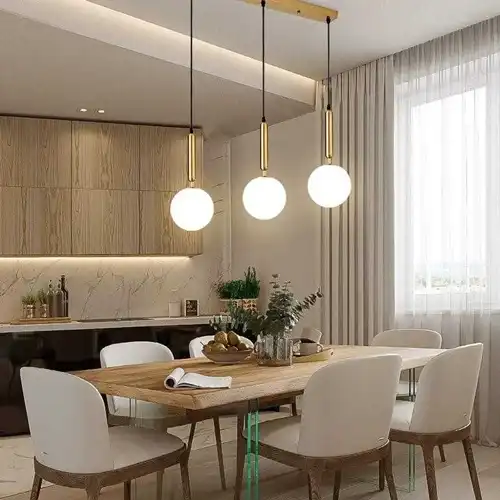 Lustra LED cu abajururi, aurie, liniara, 60x15x100cm, tip bec 3xE27, suspendata, moderna LC3653